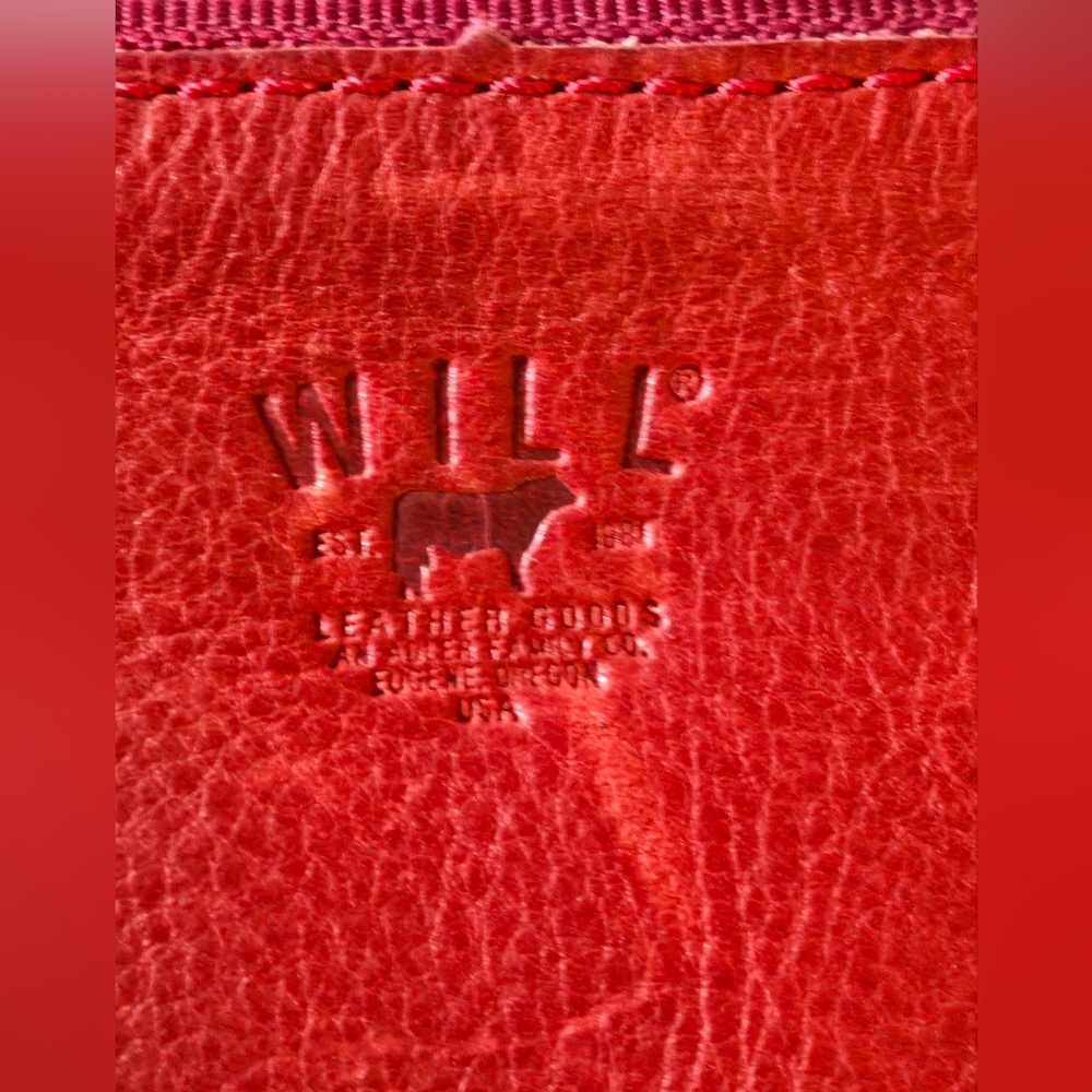 Will Leather Goods Red Wristlet - Picture 4 of 6